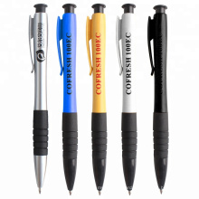 Custom Logo Printing Press Ballpoint Pens Rubber Grip Hotel Advertising Click ABS Plastic Ballpoint Pens